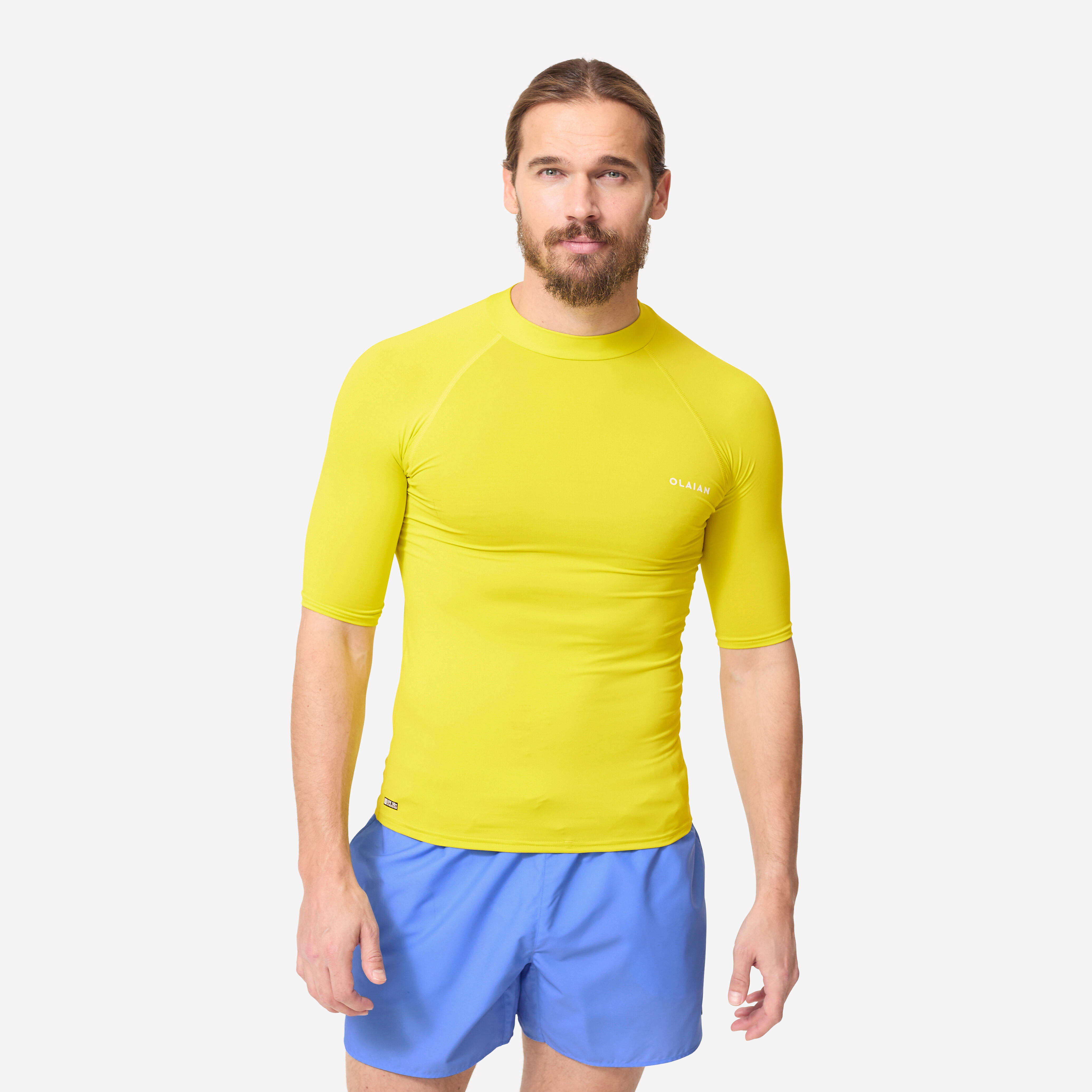 Top UV surfingowy męski Decathlon 100 krótki rękaw