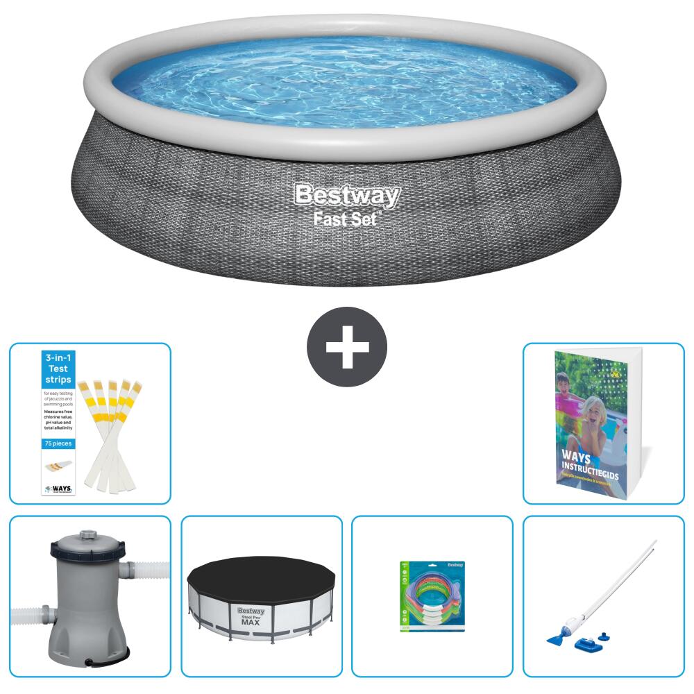BESTWAY Basen Fast Set Okrągły - 457x84 cm - 7-częściowy S269