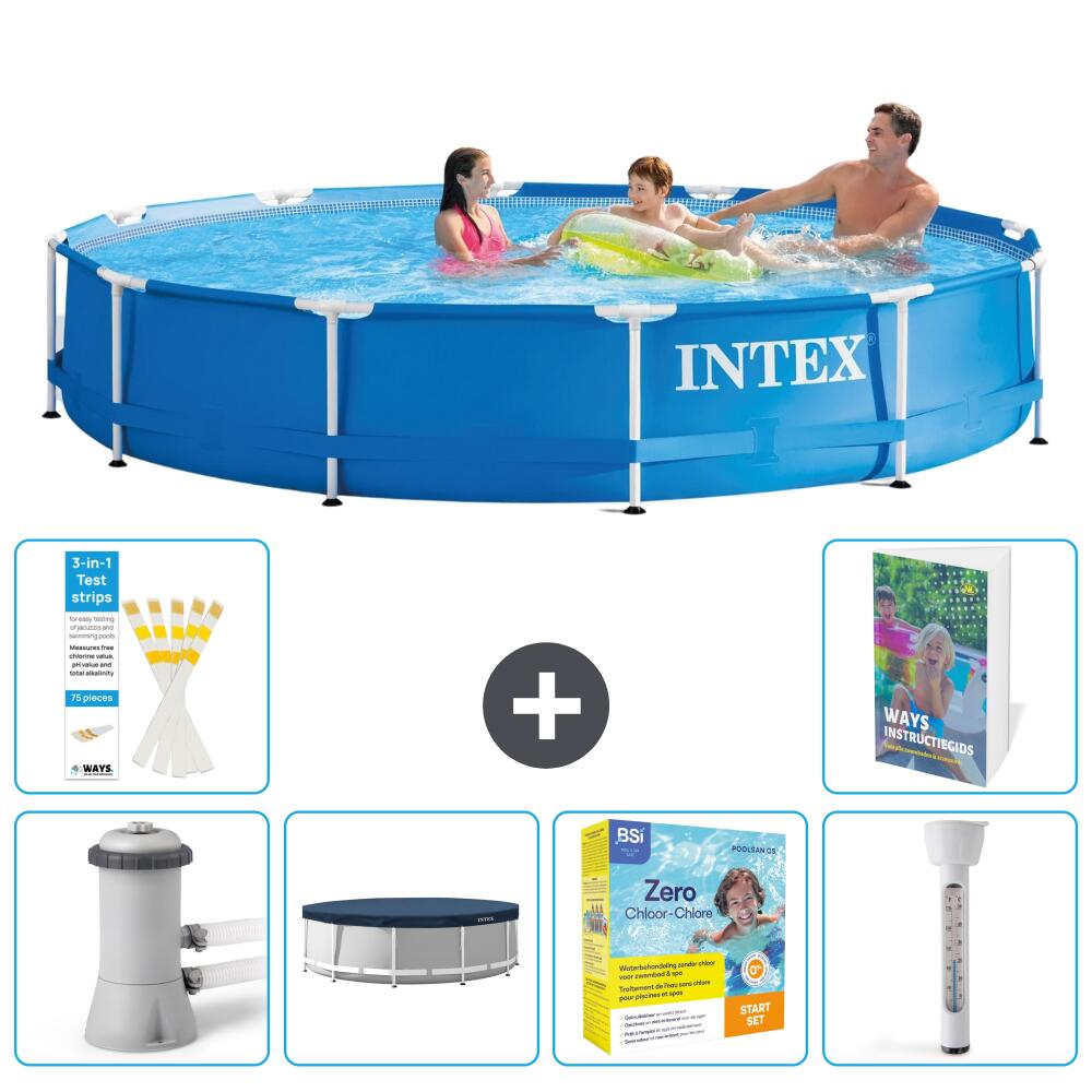 INTEX Basen ze stelażem Okrągły - 366x76 cm - 7-częściowy S192