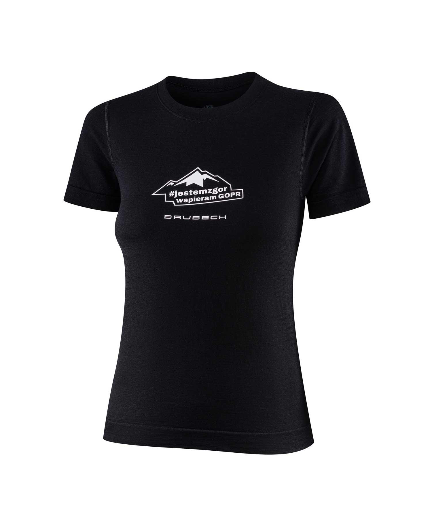 Koszulka damska wełniana z krótkim rękawem Brubeck Outdoor Wool Pro GOPR