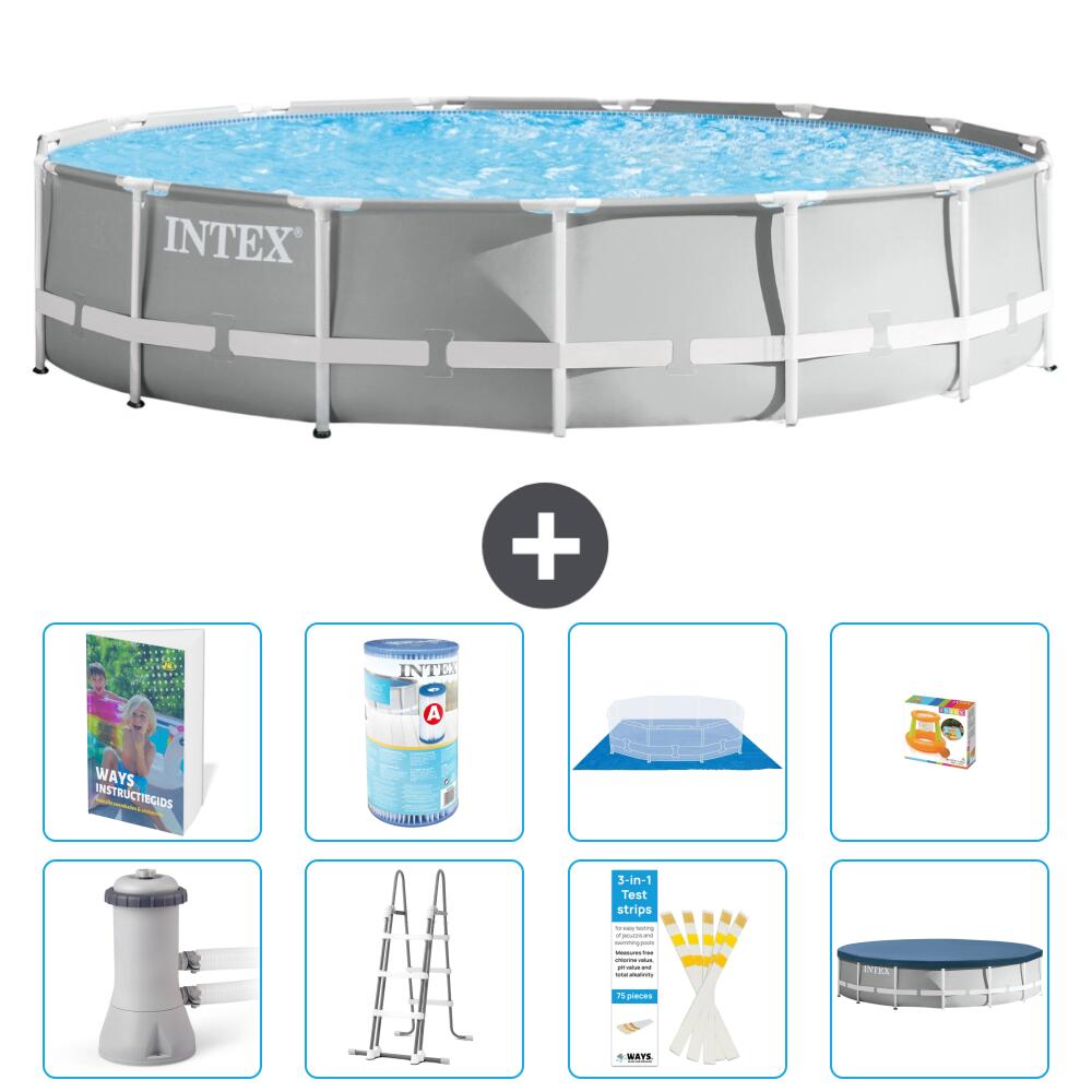 INTEX Basen Prism Frame Okrągły - 457x107 cm - 9-częściowy S541