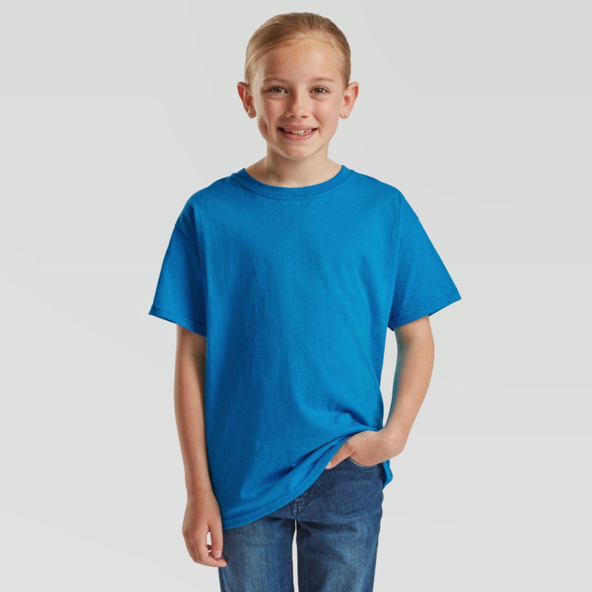 T-shirt Fruit of the Loom Valueweight dla dziecka, niebieski, 5-6 lat