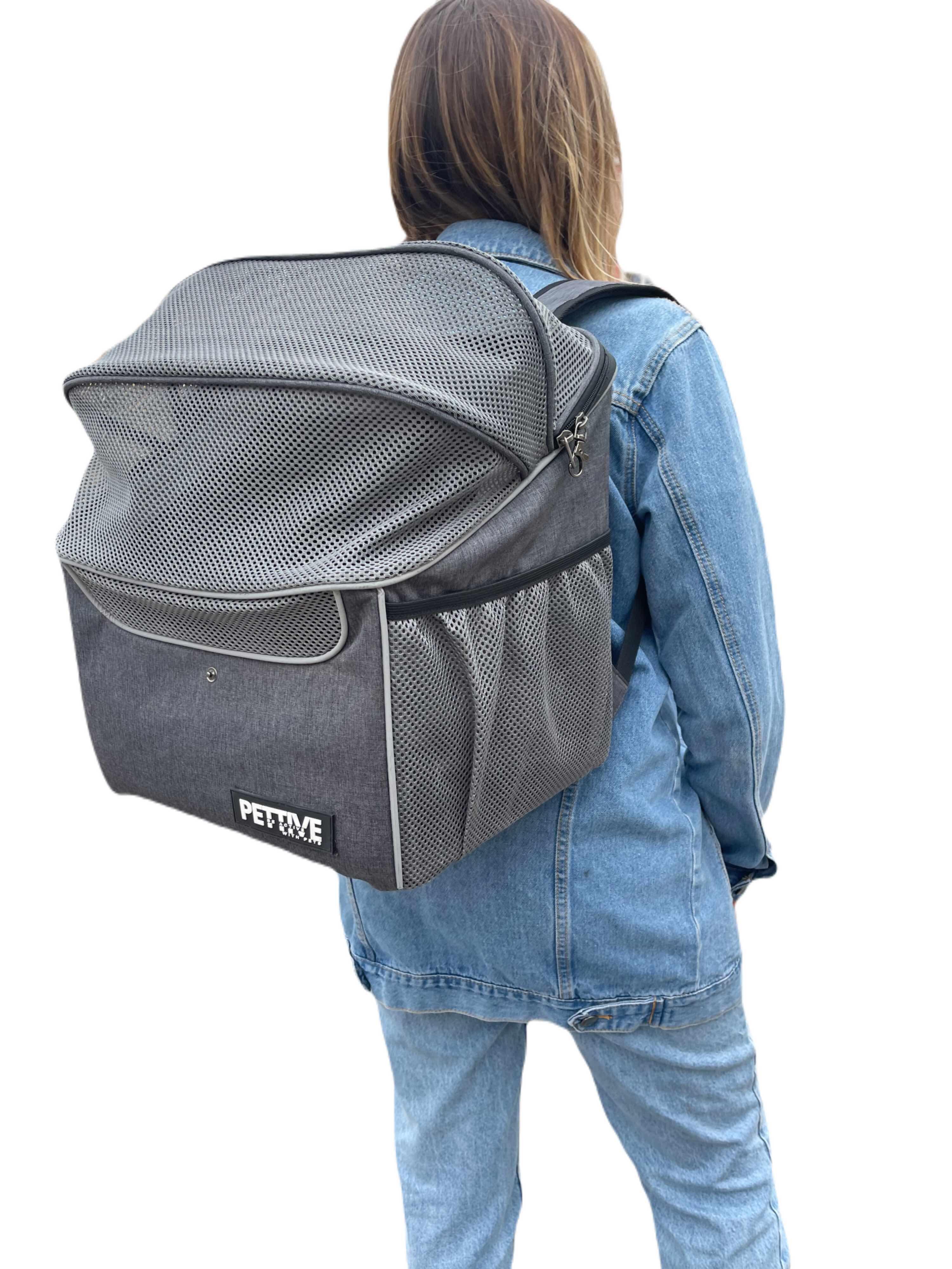 Kosz rowerowy i plecak dla psa, kota PETRIVE BikeOn grey do 7 kg