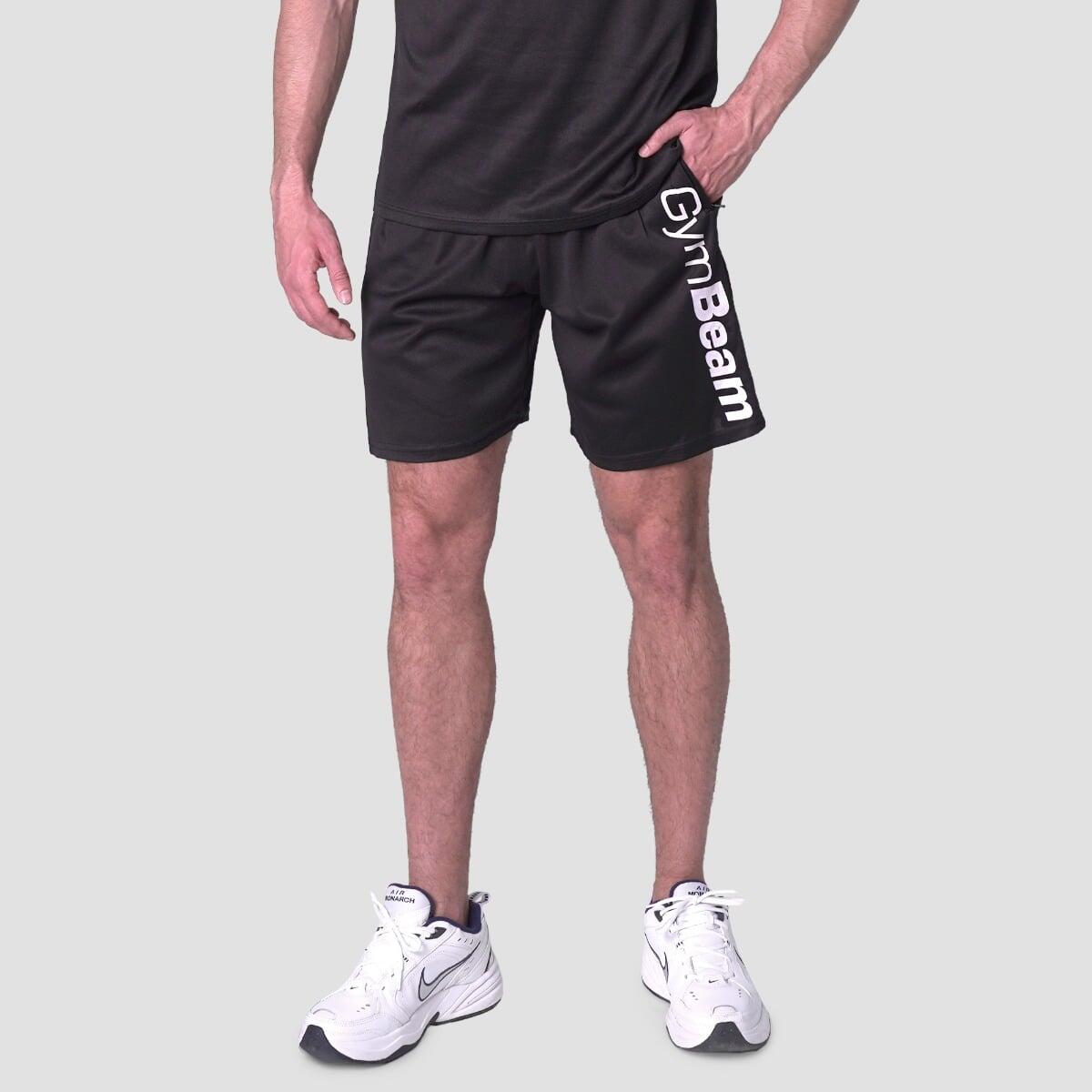Szorty męskie fitness regular czarne Mesh Essence