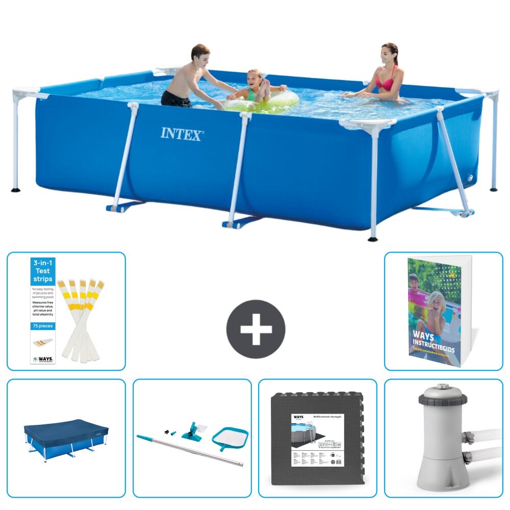 INTEX Basen ze stelażem Prostokątny - 300x200x75 cm - 7-częściowy S163