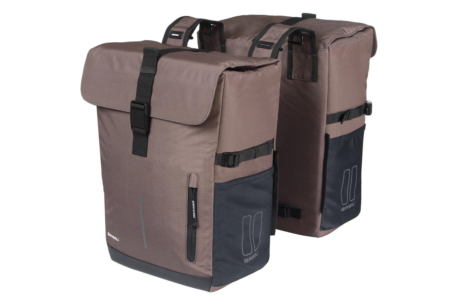 BASIL Move podwójna sakwa 30L brązowa