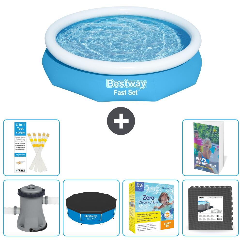BESTWAY Basen Fast Set Okrągły - 305x66 cm - 7-częściowy S259