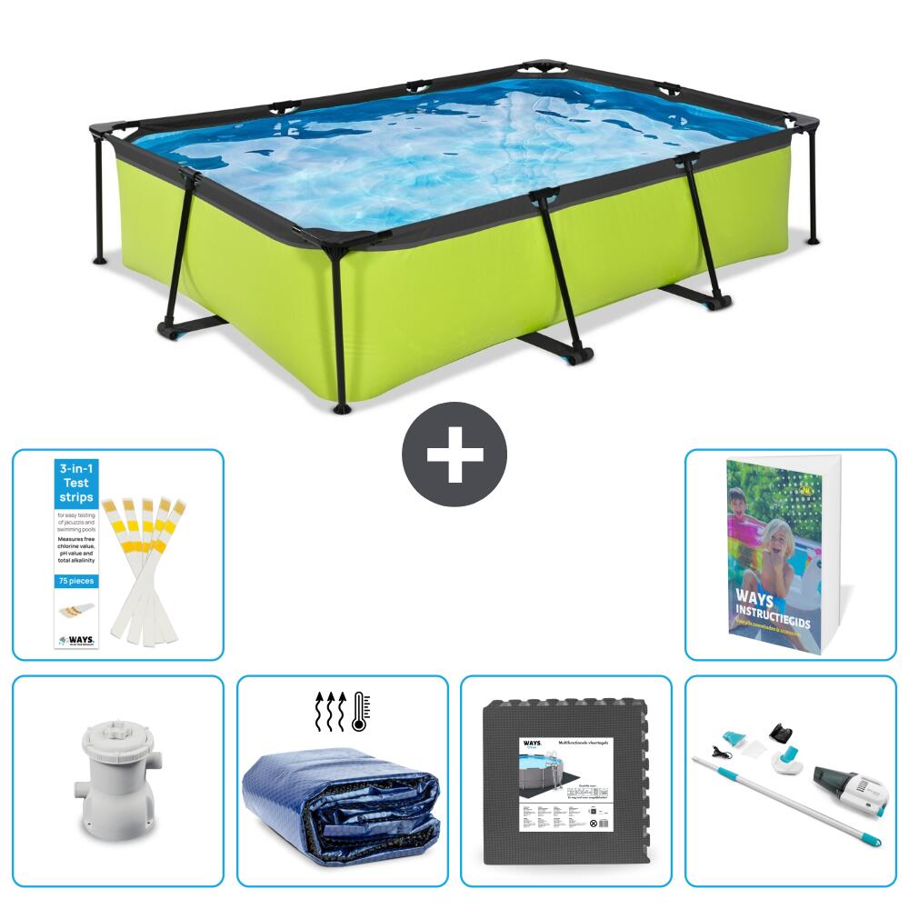 EXIT TOYS Basen Prostokątny - 300x200x65 cm - 7-częściowy S315