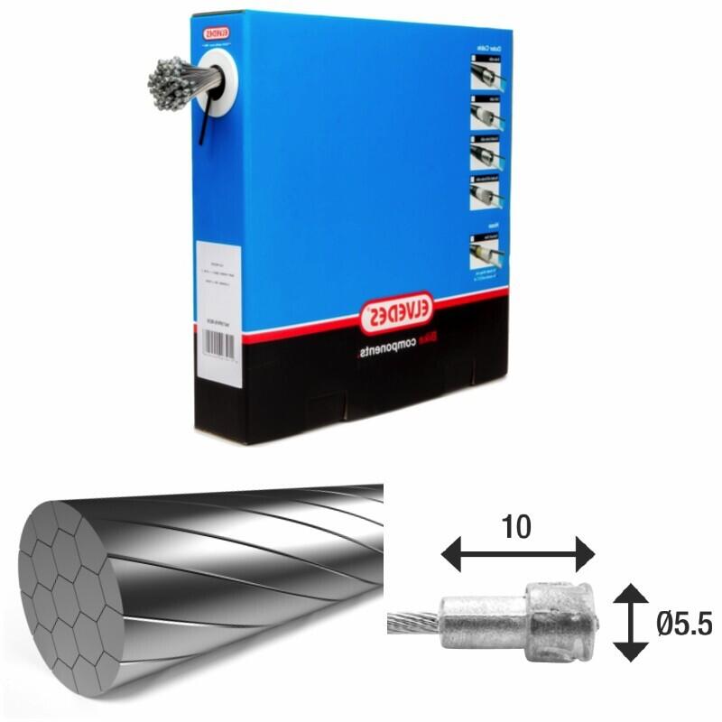 Kable hamulcowe 1x19 ze stali nierdzewnej Slick Ø1 5mm główka w kształcie V Ø5 5