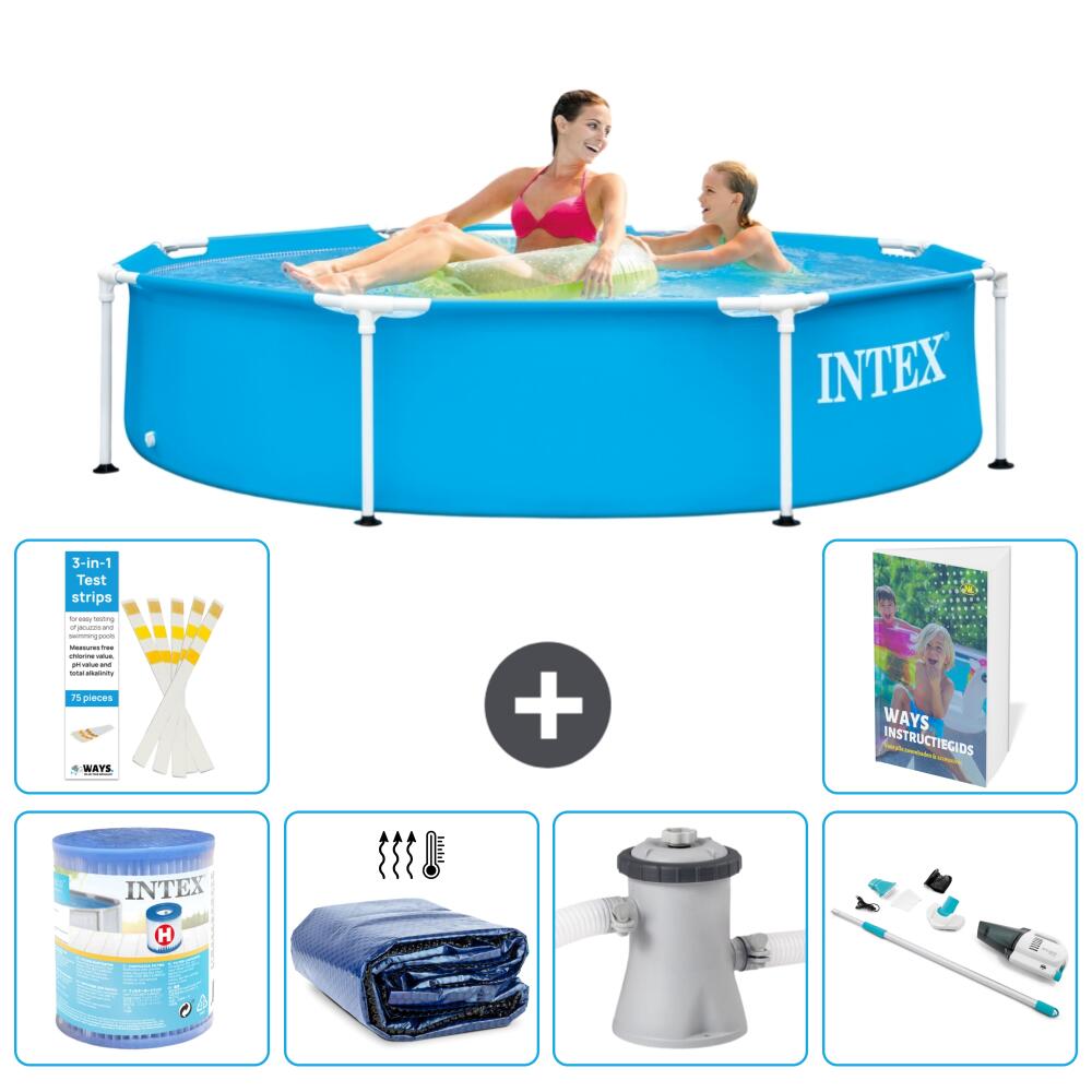 INTEX Basen ze stelażem Okrągły - 244x51 cm - 7-częściowy S27