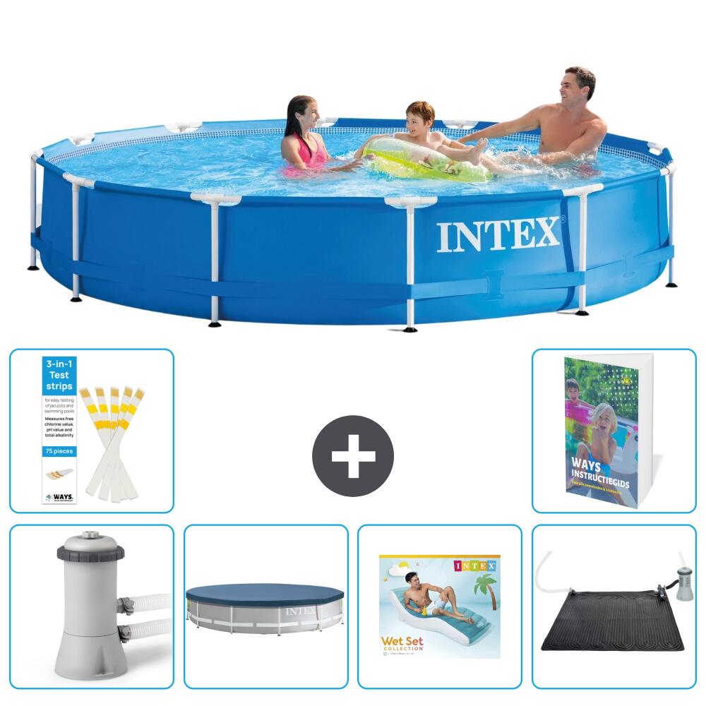 INTEX Basen ze stelażem Okrągły - 366x76 cm - 7-częściowy S219