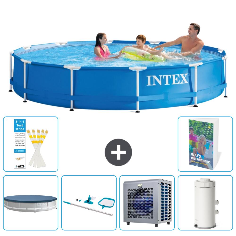 INTEX Basen ze stelażem Okrągły - 366x76 cm - 7-częściowy S122