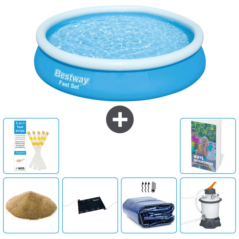 BESTWAY Basen Fast Set Okrągły - 366x76 cm - 7-częściowy S69