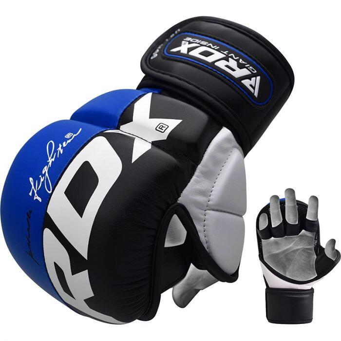 Zdjęcia - Rękawice do sportów walki RDX SPORTS Rękawice MMA T6 - Niebieski - XL Czarny/Biały/Niebieski XL 
