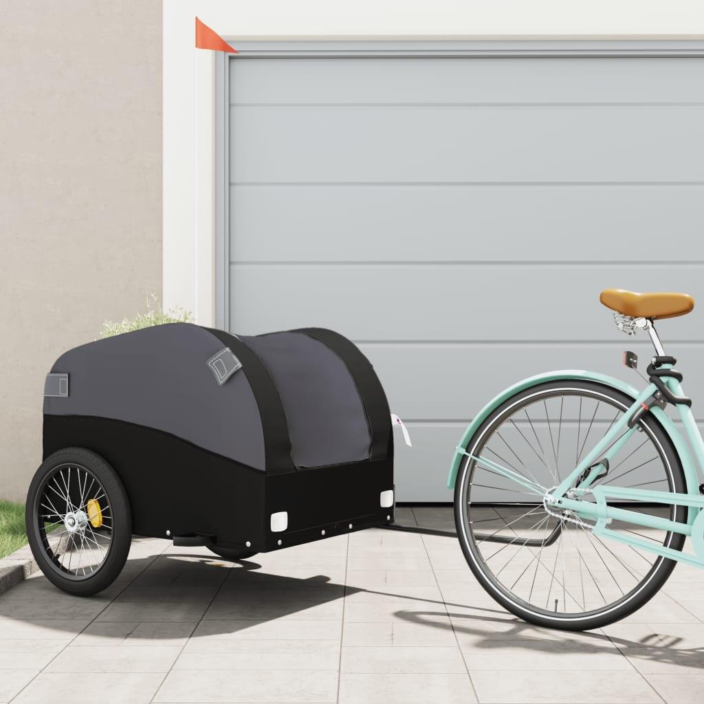 Przyczepka rowerowa VidaXL 45 kg żelazo czarna