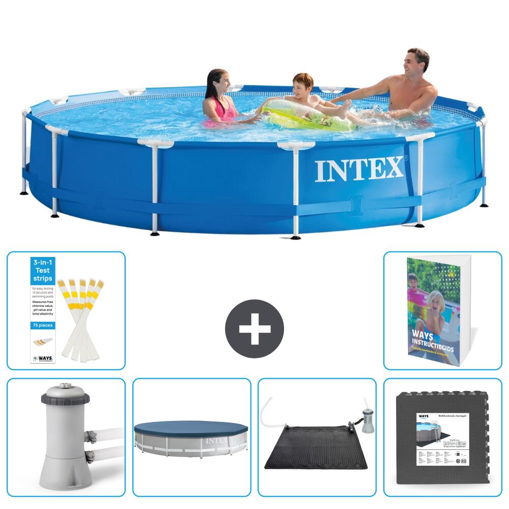 INTEX Basen ze stelażem Okrągły - 366x76 cm - 7-częściowy S195