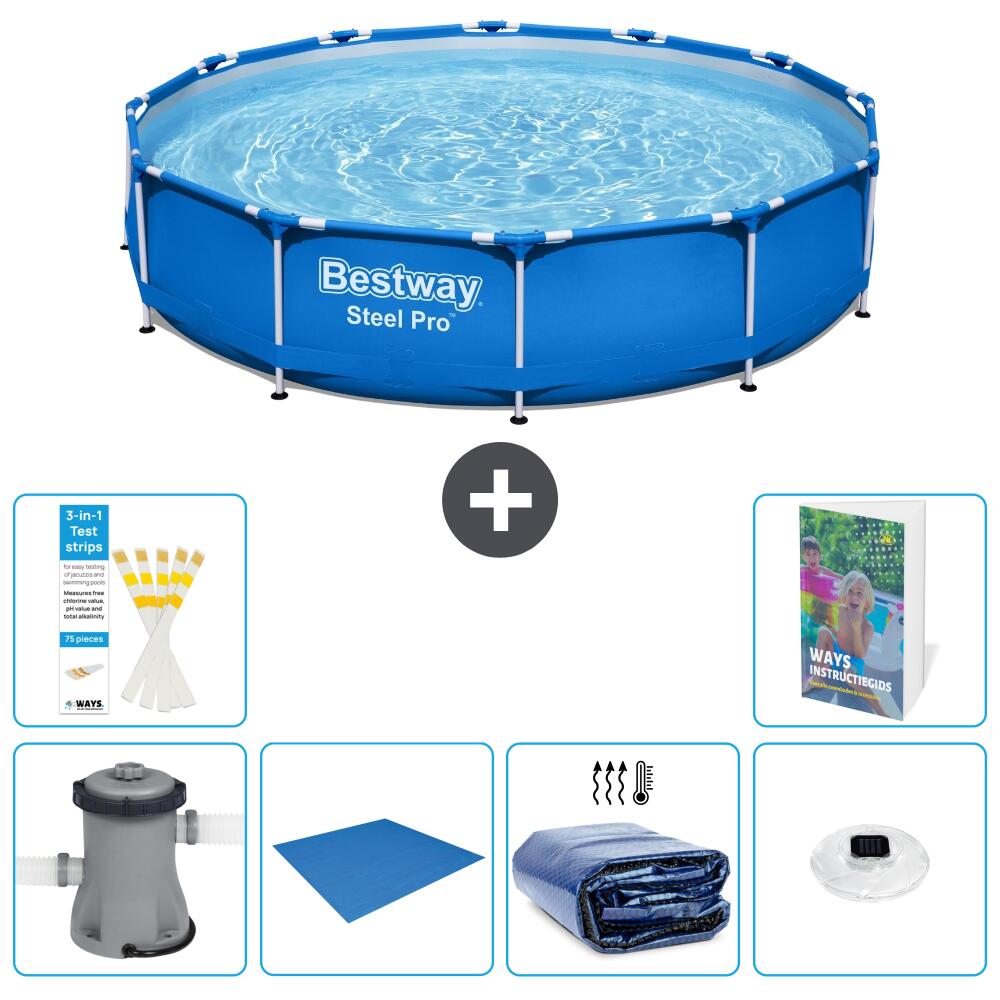 BESTWAY Basen Steel Pro Okrągły - 366x76 cm - 7-częściowy S272