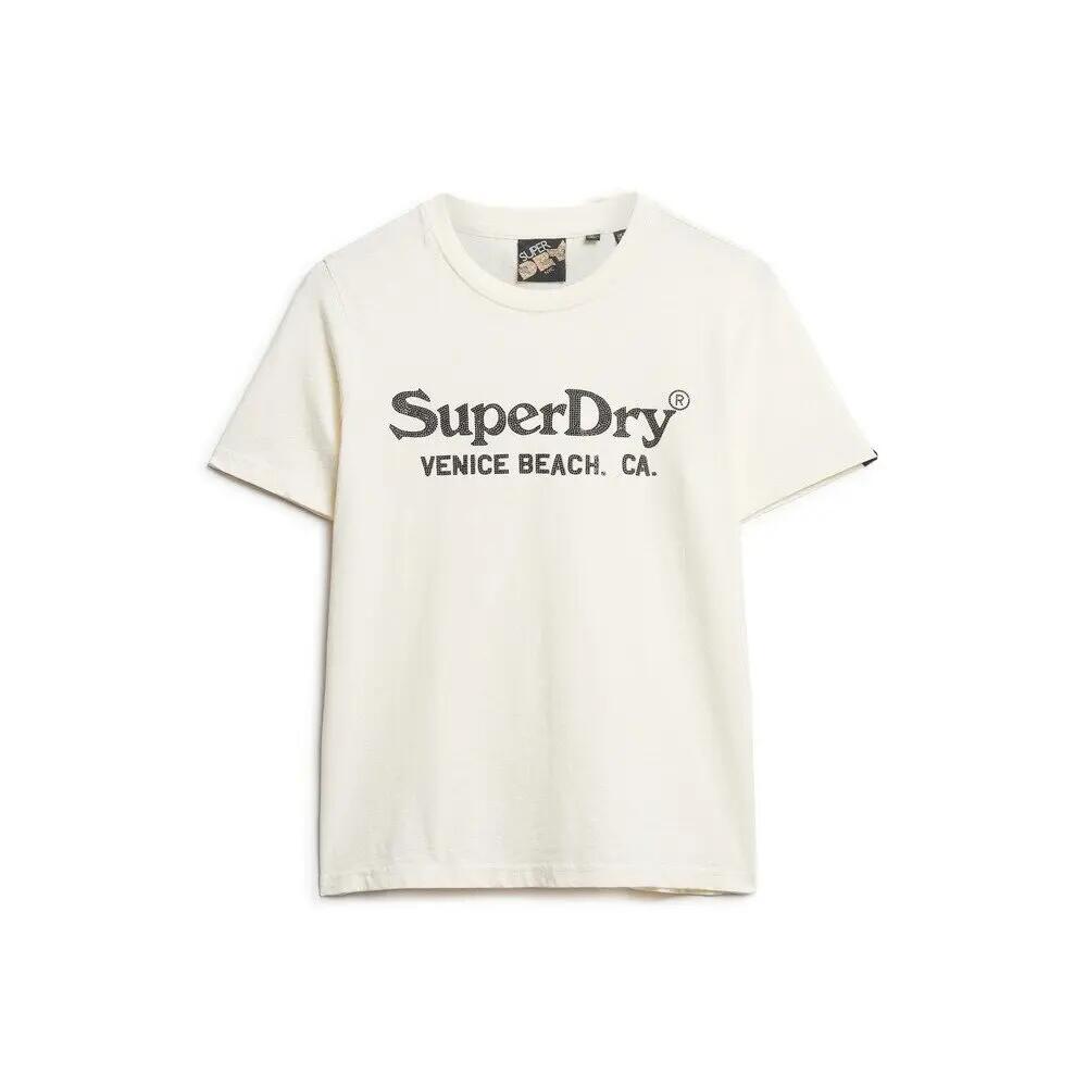 Metalikowa koszulka casual dla kobiet Superdry Venue