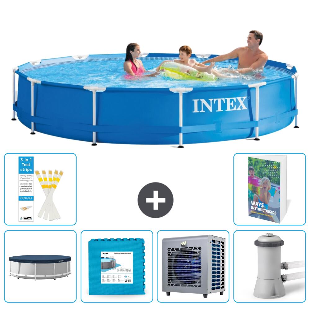 INTEX Basen ze stelażem Okrągły - 366x76 cm - 7-częściowy S79