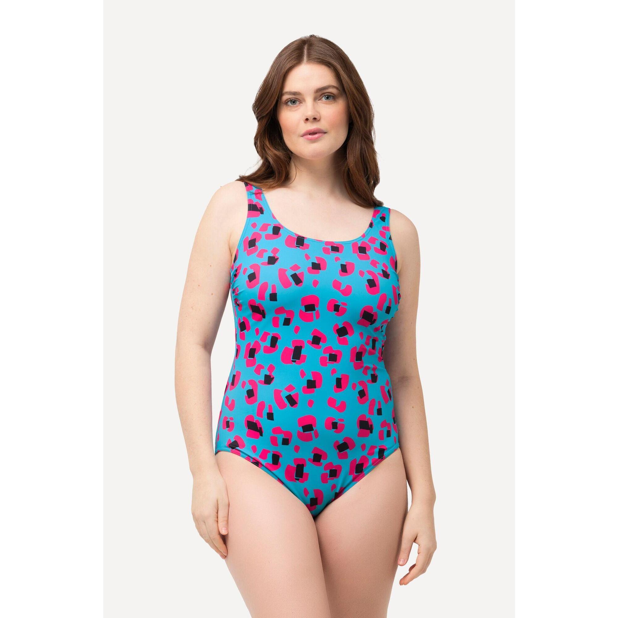 Damskie Strój kąpielowy neonowy nadruk bez miękkich miseczek marszczenie