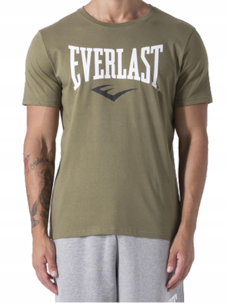 Koszulka Męska Everlast T-Shirt Sportowa Khaki Bawełniana