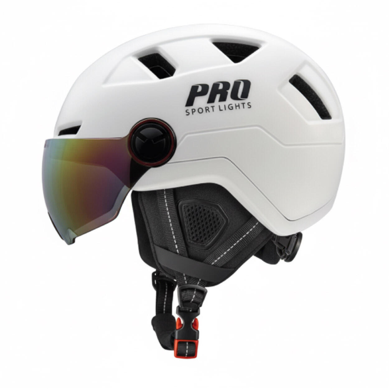 Kask do speed pedelecu z wizjerem i nausznikami – biały