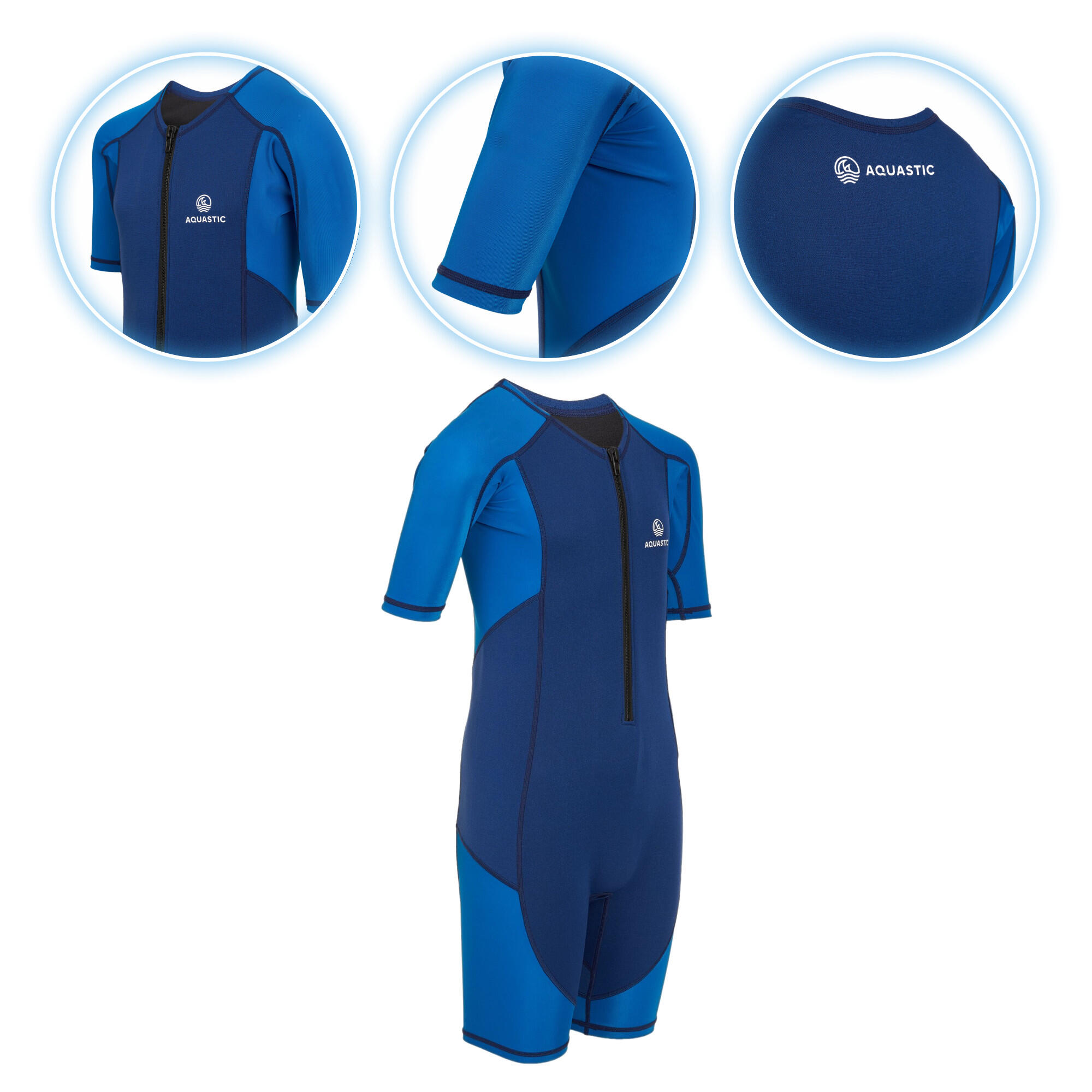 Pianka surfingowa dziecięca AQUASTIC z neoprenu 1.5 mm WAVEY