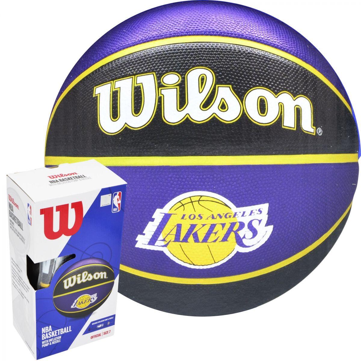 Piłka do koszykówki Wilson NBA La Lakers z pompką i kartonem
