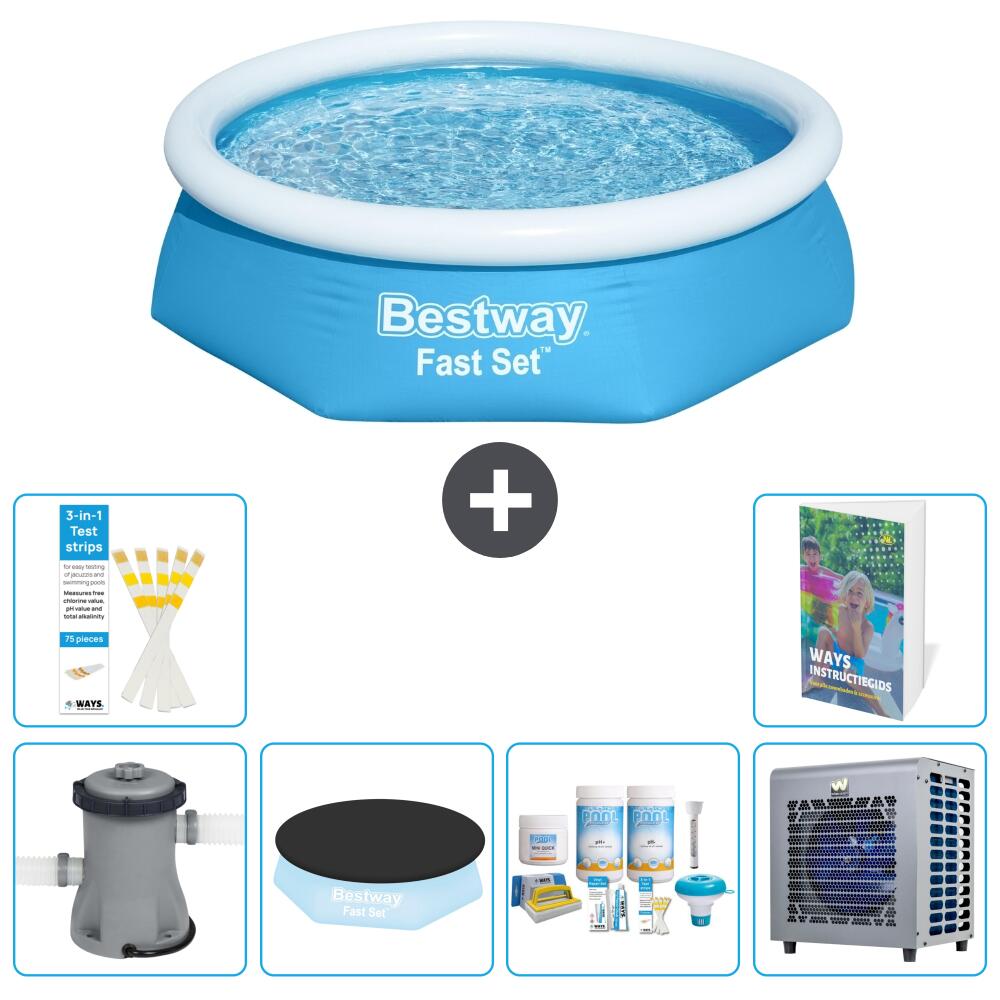 BESTWAY Basen Fast Set Okrągły - 244x61 cm - 7-częściowy S264