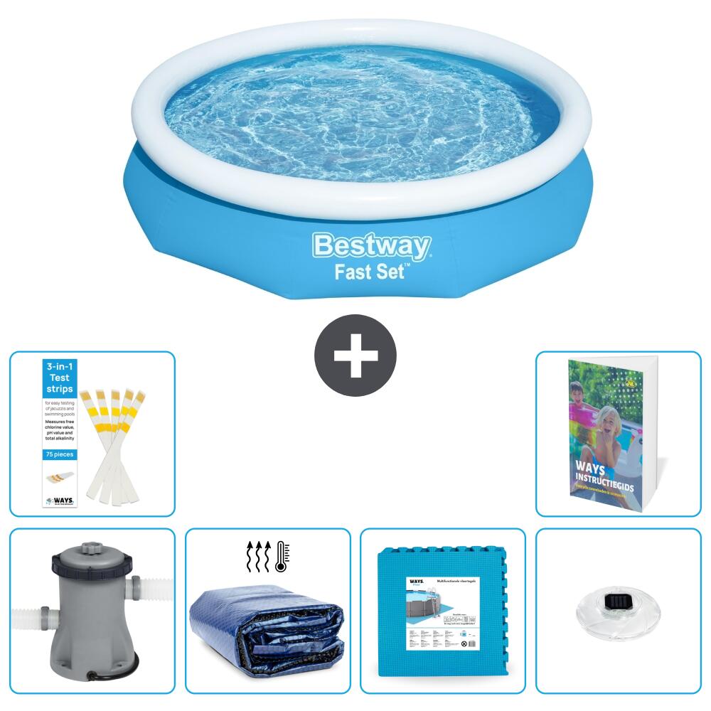 BESTWAY Basen Fast Set Okrągły - 305x66 cm - 7-częściowy S326