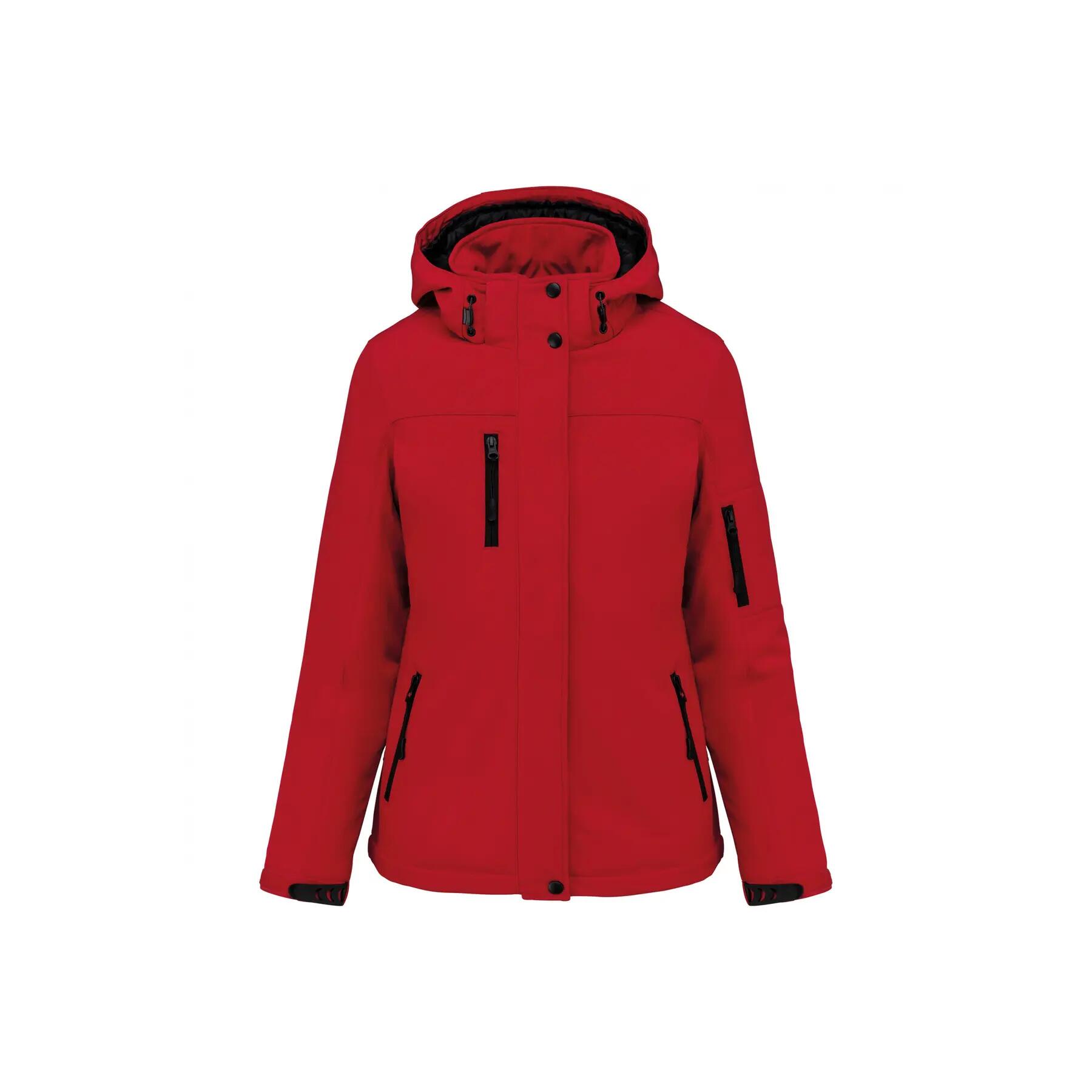 Kurtka damska z kapturem, ocieplana, softshell Kariban