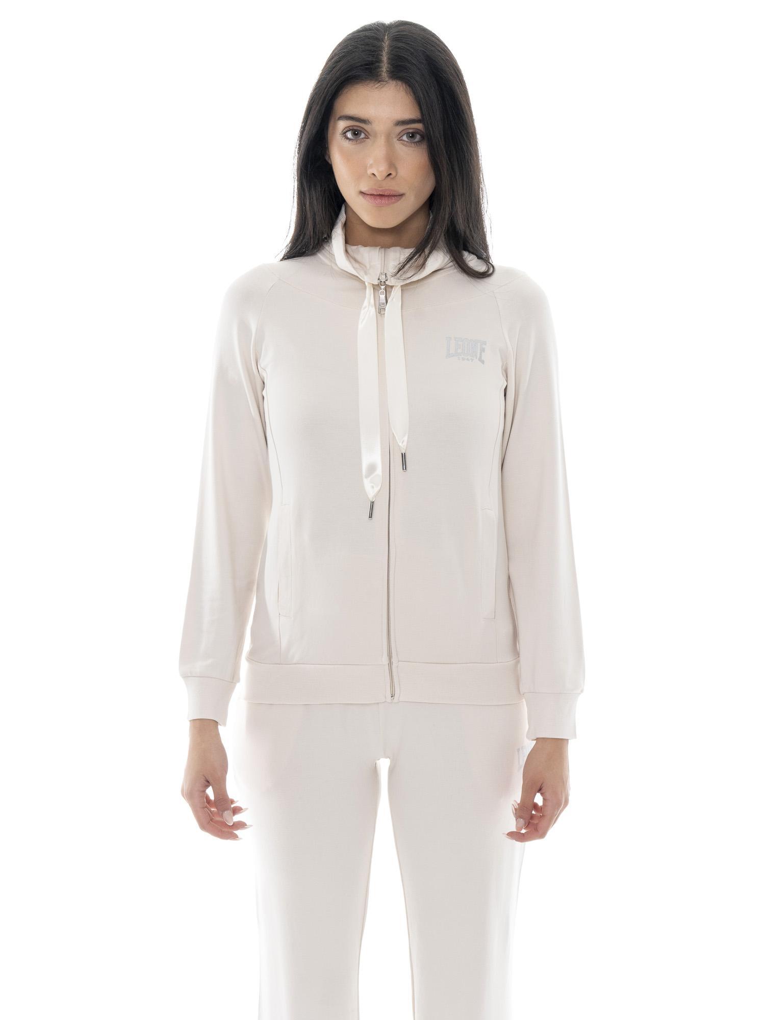 Bluza damska Leone 1947 Apparel Spring Vibes z kołnierzem i zamkiem z bawełny
