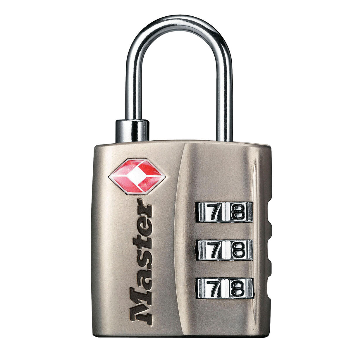 Kłódka podróżna na szyfr Master Lock 4680EURDNKL z certyfikatem TSA, kolor szary