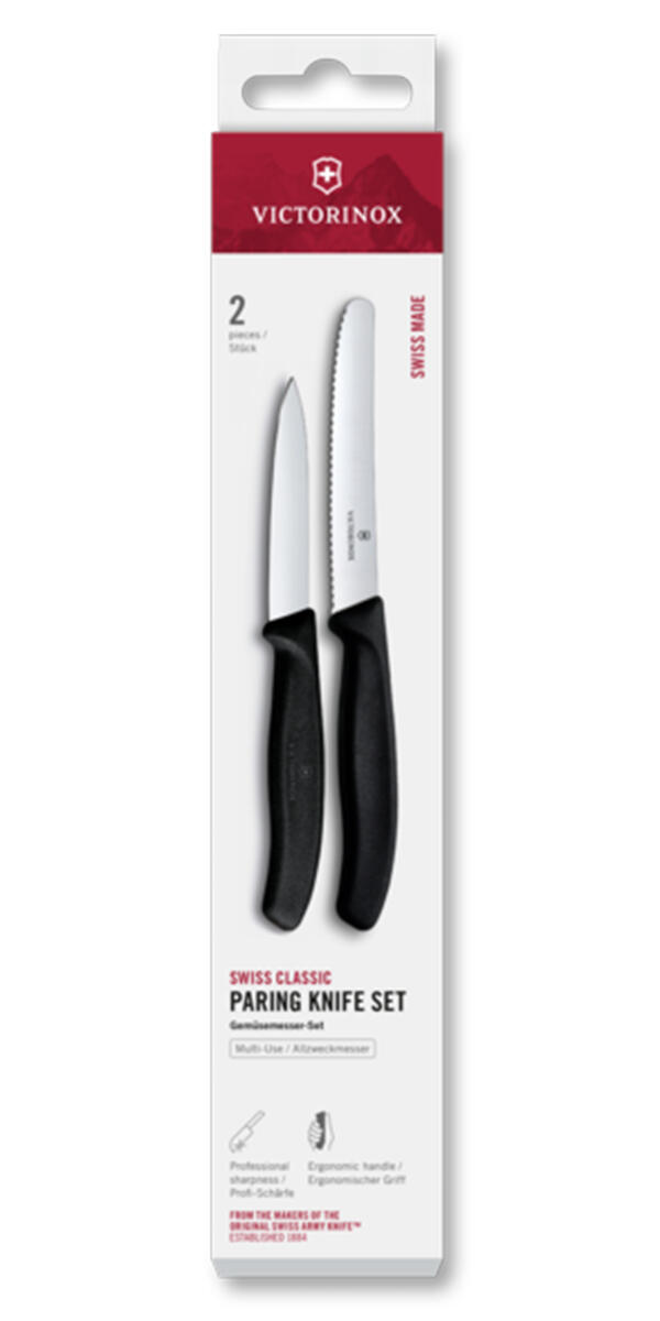 Zestaw 2 noży gładki i ząbkowany 8cm i 11cm Swiss Classic
