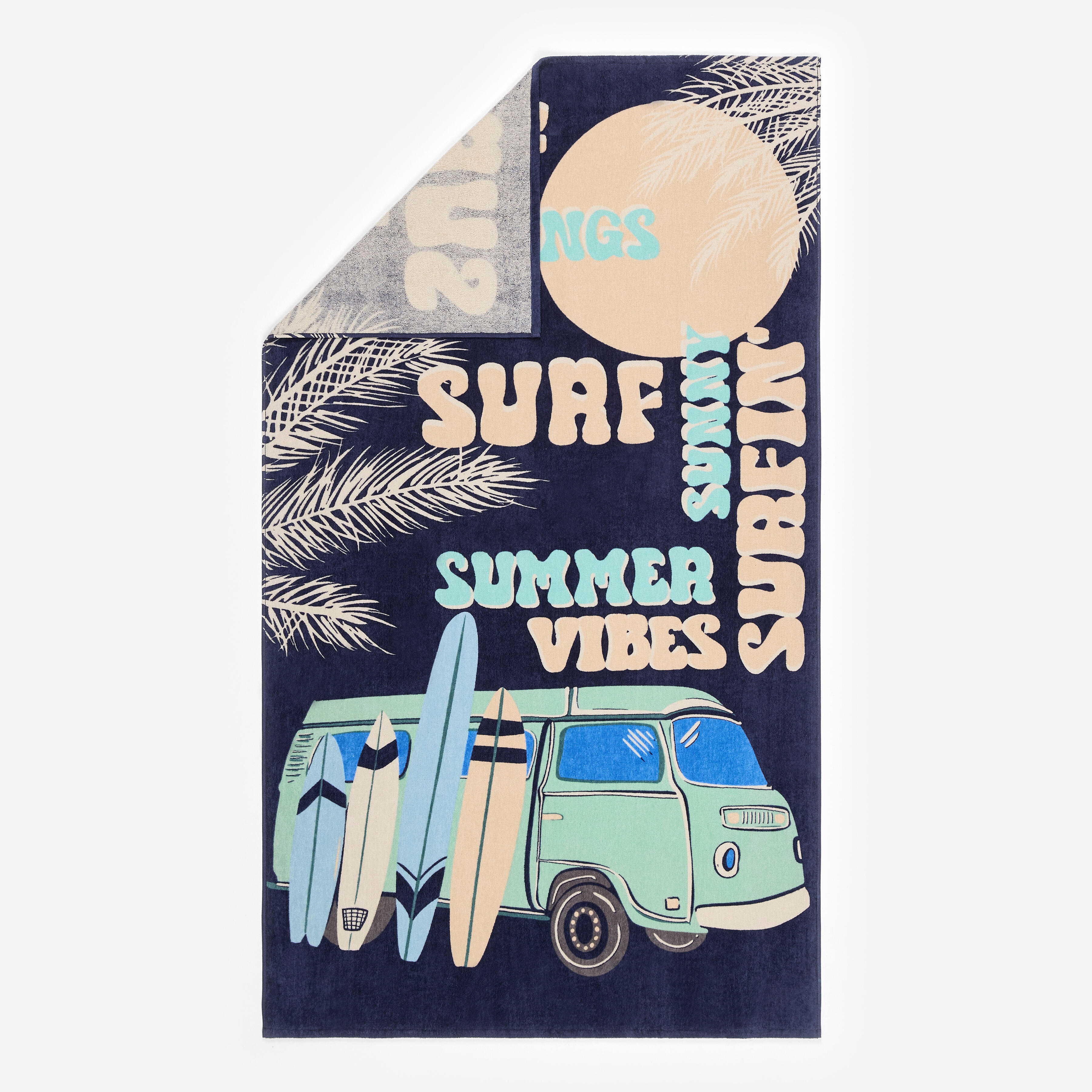 Ręcznik z bawełny plażowy Decathlon Vibes L 145 x 85 cm