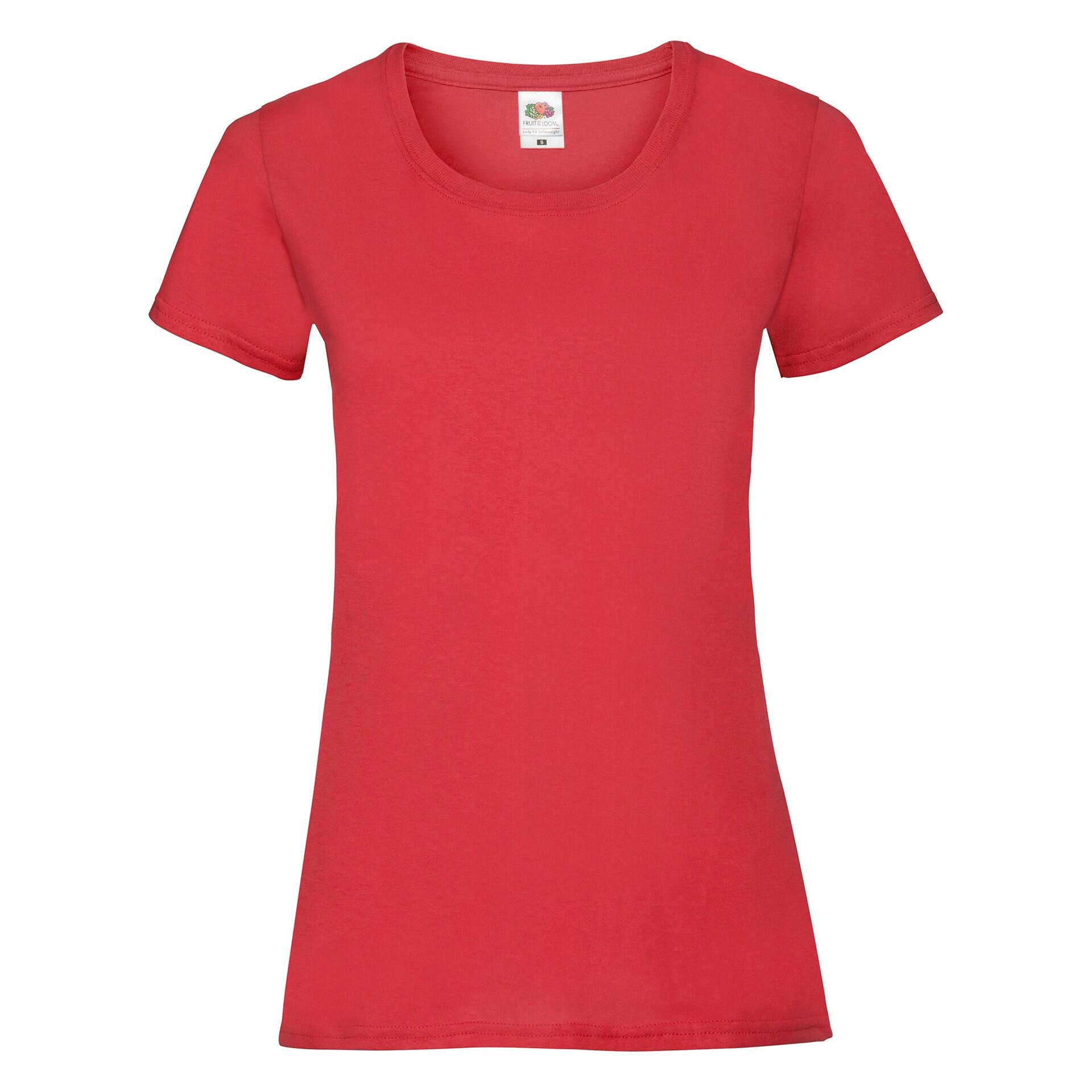 T-shirt damski Fruit Of The Loom Valueweight Rojo
