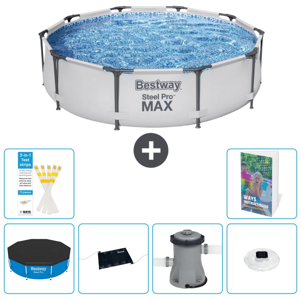 BESTWAY Basen Steel Pro MAX Okrągły - 305x76 cm - 7-częściowy S154