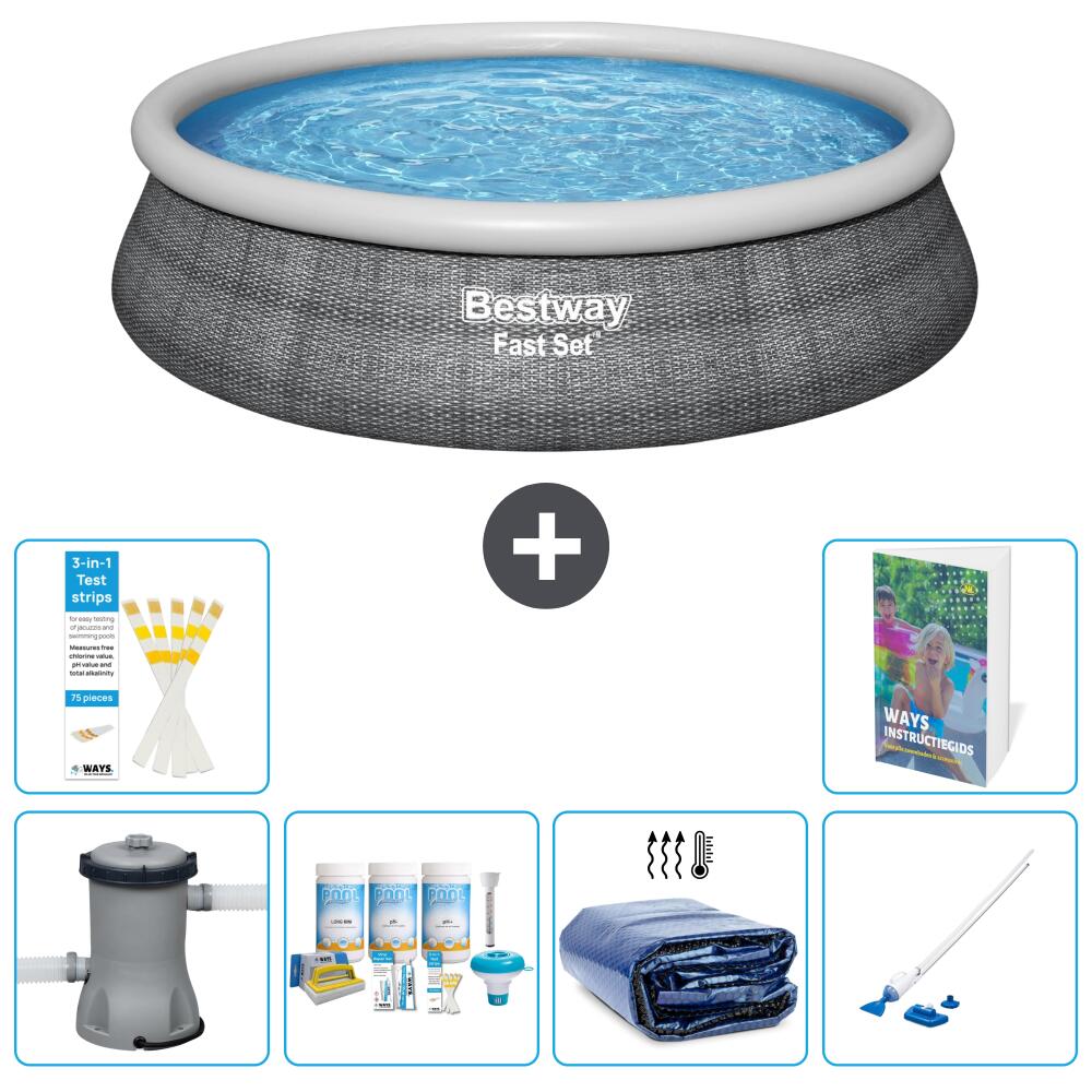 BESTWAY Basen Fast Set Okrągły - 457x84 cm - 7-częściowy S310