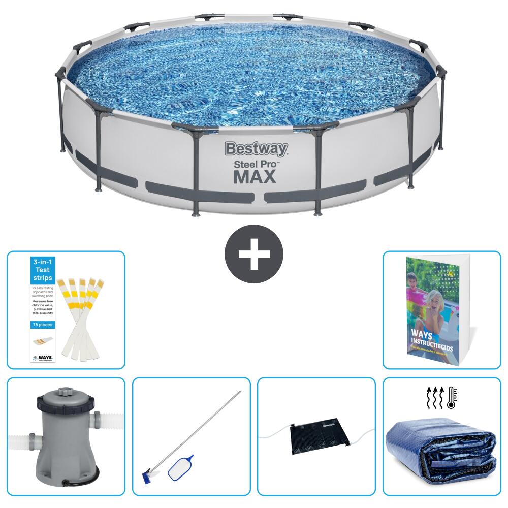 BESTWAY Basen Steel Pro MAX Okrągły - 366x76 cm - 7-częściowy S235
