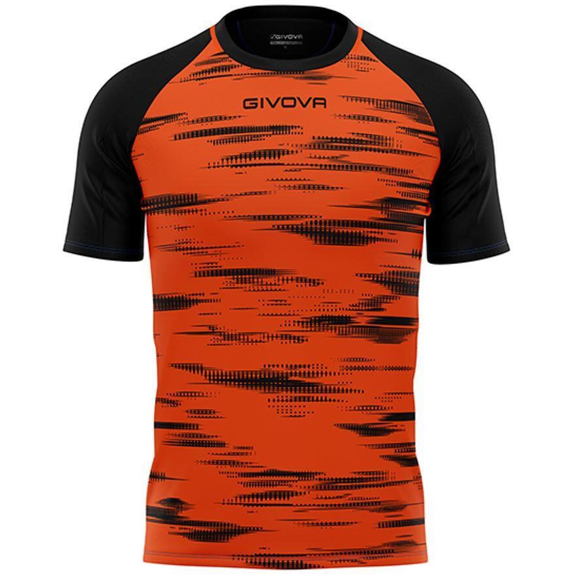 Koszulka sportowa Givova Pixel 2XS w kolorze pomarańczowo-czarnym unisex