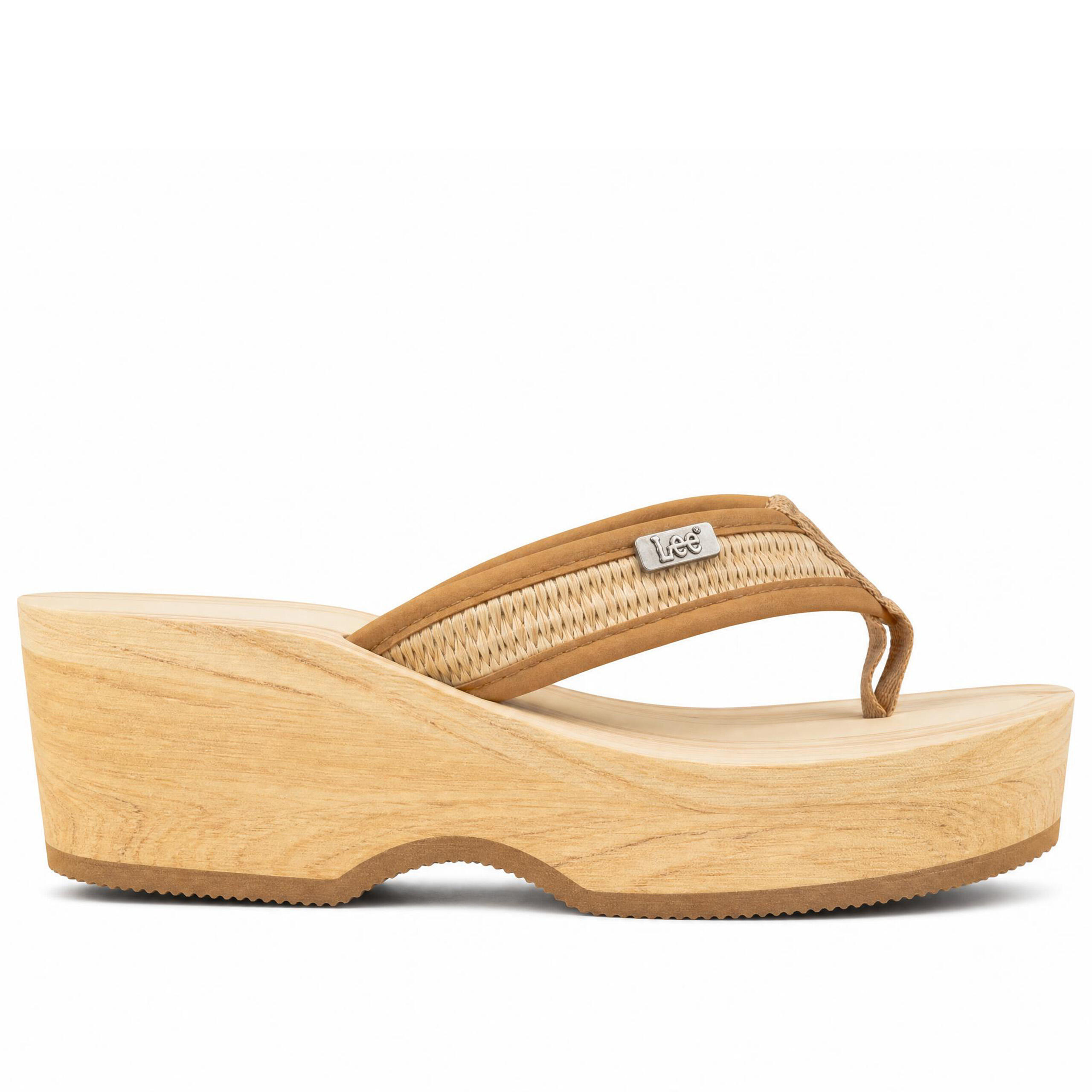 Klapki japonki damskie Lee VIRGINIA RAFFIA WOMEN BULKY HEEL
