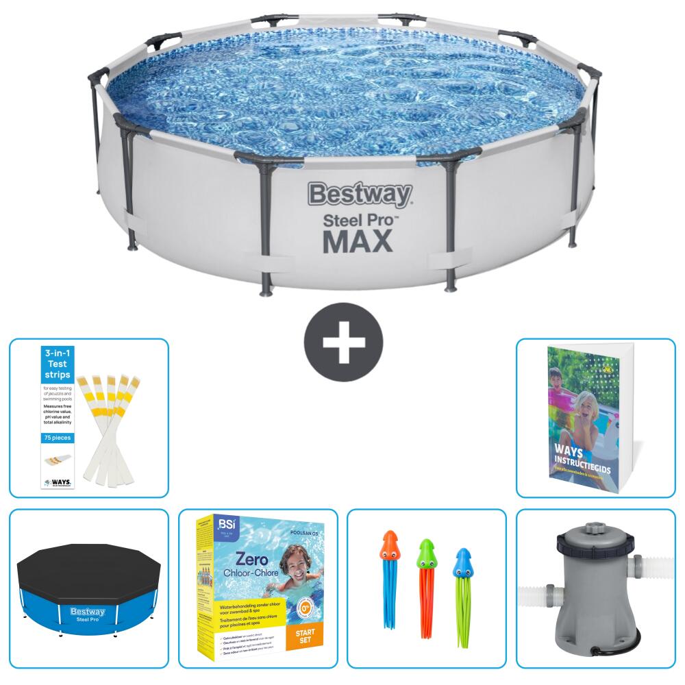 BESTWAY Basen Steel Pro MAX Okrągły - 305x76 cm - 7-częściowy S57