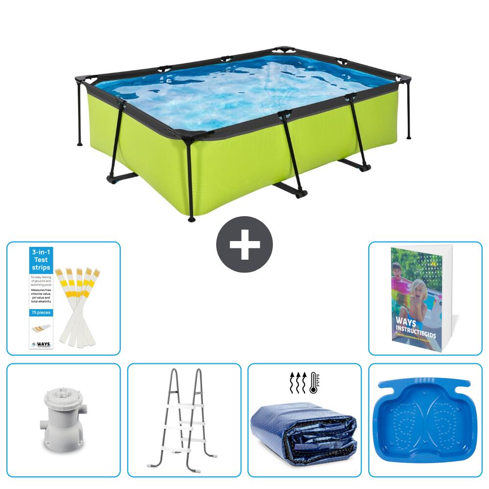 EXIT TOYS Basen Prostokątny - 220x150x65 cm - 7-częściowy S318