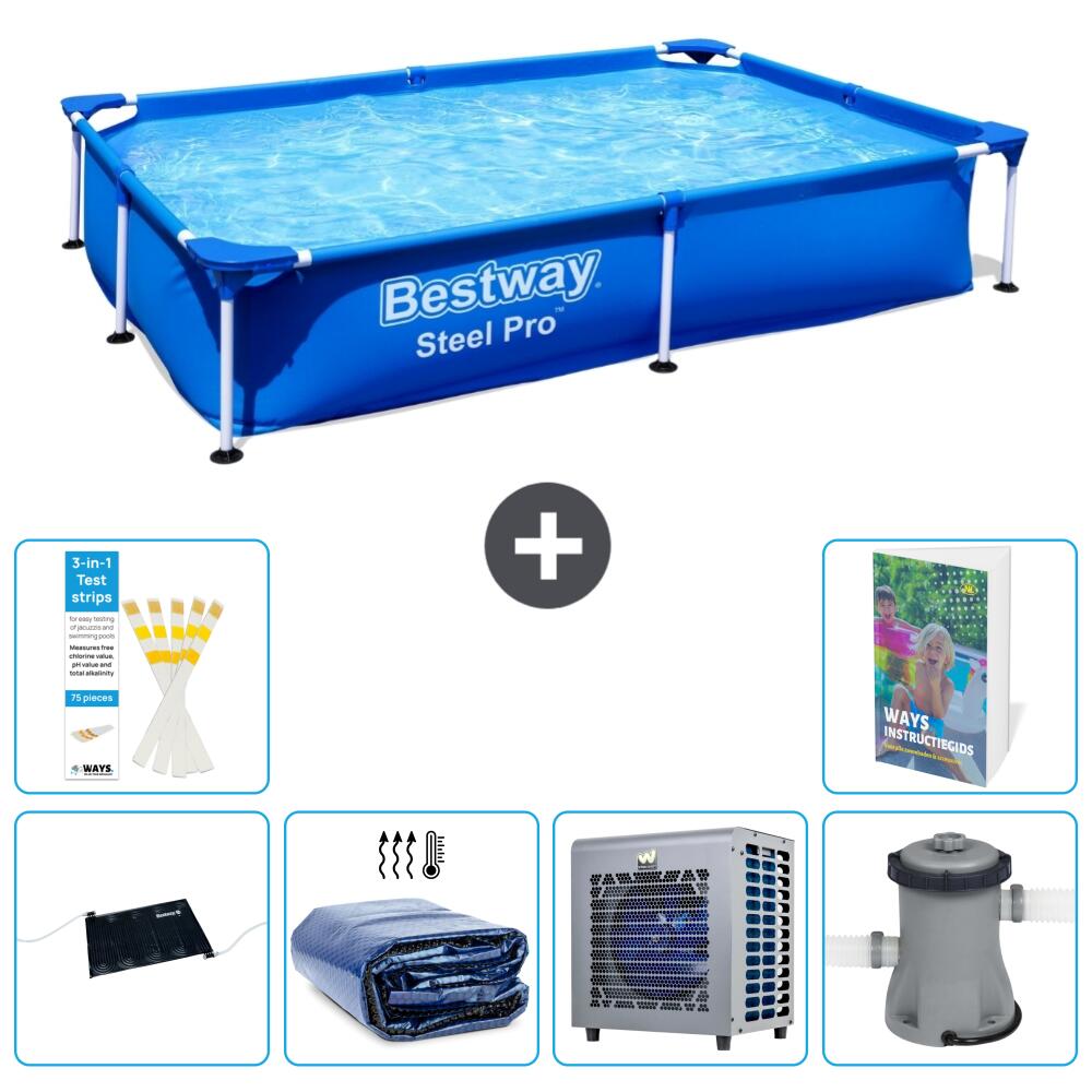 BESTWAY Basen Steel Pro Prostokątny - 221x150x43 cm - 7-częściowy S42