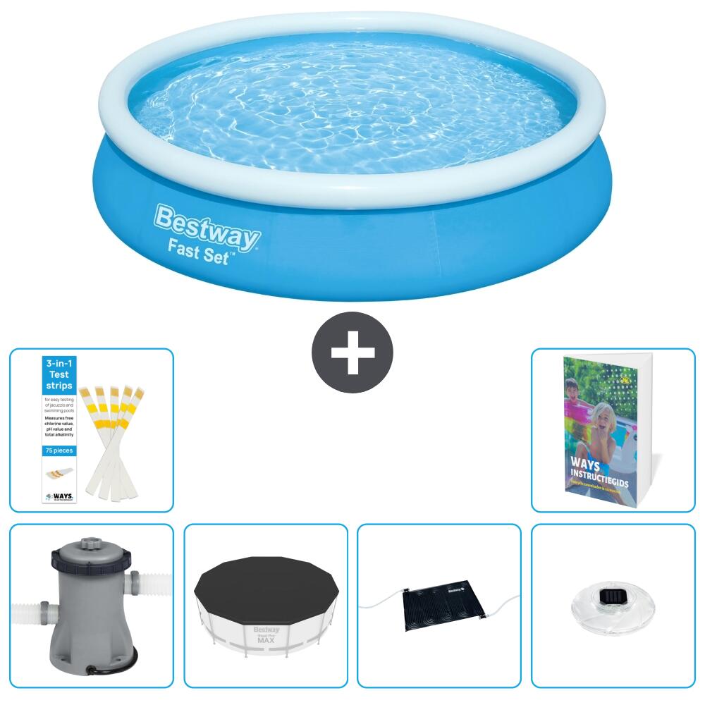 BESTWAY Basen Fast Set Okrągły - 366x76 cm - 7-częściowy S328
