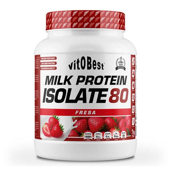 Izolat białka mleka 80 - 1 kg truskawkowy VitoBest