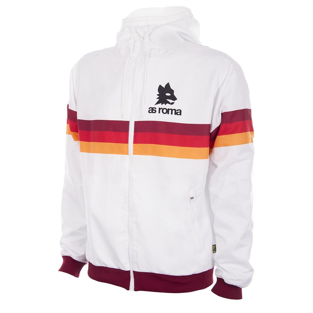 Kurtka Wiatroodporna Pikarska dla dorosłych AS Roma 1980 - Biała