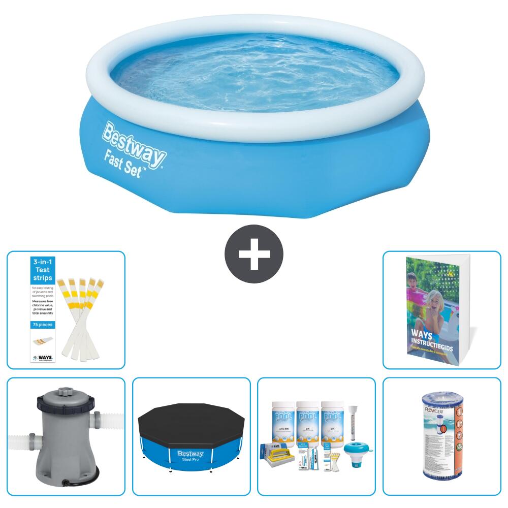 BESTWAY Basen Fast Set Okrągły - 305x76 cm - 7-częściowy S208