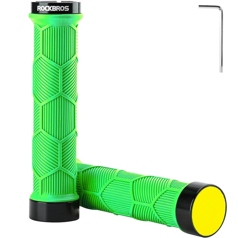 Gripy rowerowe Rockbros z odblaskiem - zielone