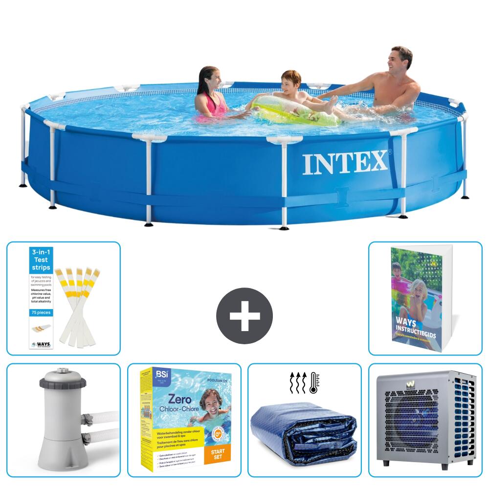 INTEX Basen ze stelażem Okrągły - 366x76 cm - 7-częściowy S331